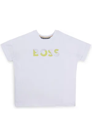 HUGO BOSS T-shirt voor kinderen van stretchkatoen met glanzende logoprint