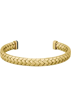 HUGO BOSS Goudkleurige armband met visgraatpatroon