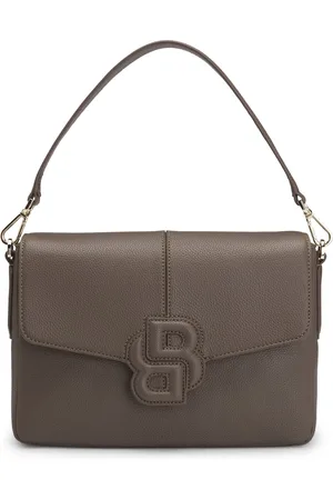 HUGO BOSS Schoudertas van generfd imitatieleer met Double B-monogram