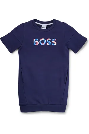 HUGO BOSS T-shirtjurk van sweatstof met 3D-logo voor kinderen