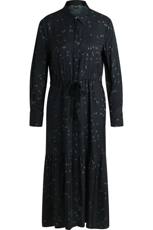 HUGO BOSS Maxi-jurk met stippenjacquard en print