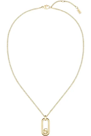 HUGO BOSS Gold-tone chain necklace with Double B monogram pendant