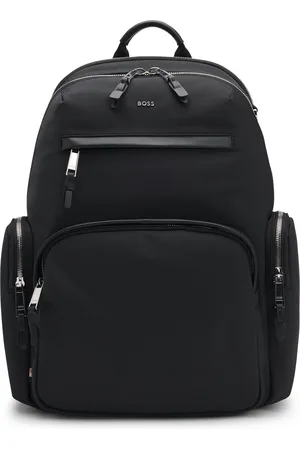 HUGO BOSS Rugtas met leren details en dubbelzijdige rits