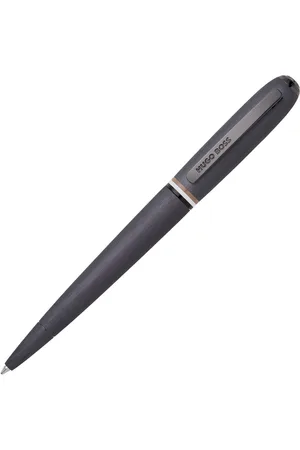 HUGO BOSS Geborstelde balpen met kenmerkend gestreepte ring