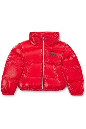 HUGO BOSS Pufferjack met capuchon voor kinderen, van gekreukt materiaal met filmcoating
