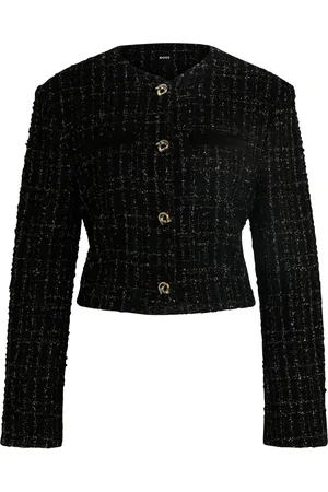HUGO BOSS Kraagloos jasje van tweed met glittereffect