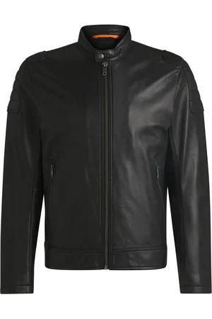 HUGO BOSS Regular-fit jas van leer met een zachte feel