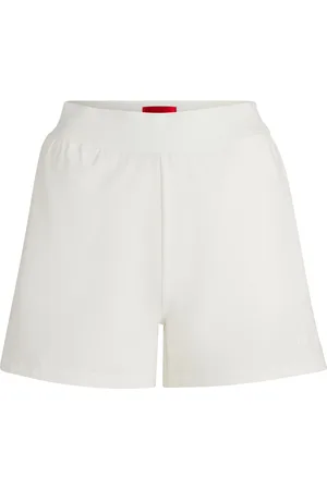 HUGO BOSS Relaxed-fit short van stretchjersey met logoprint