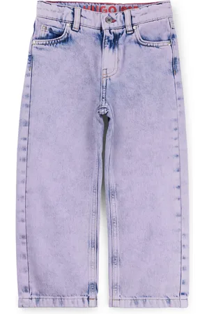 HUGO BOSS Relaxed-fit kinderjeans van overgeverfd paars denim