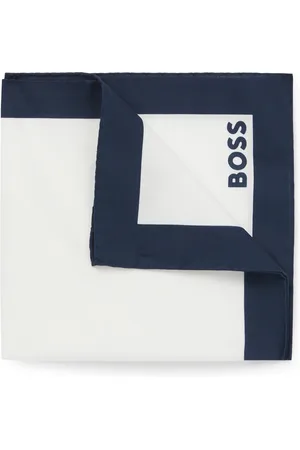 HUGO BOSS Katoenen pochet met logo en bedrukte rand