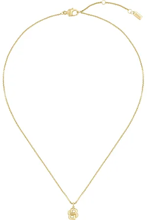 HUGO BOSS Goudkleurige halsketting met hanger met Double B monogram