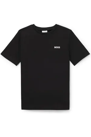 HUGO BOSS Regular-fit katoenen T-shirt met logoprint voor kinderen