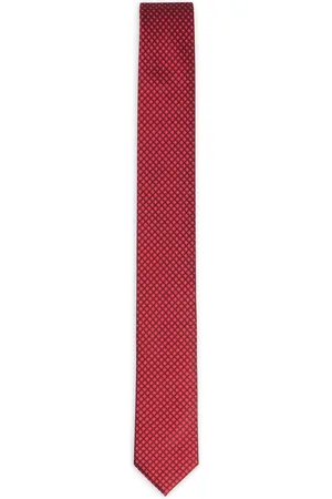 HUGO BOSS Stropdas van zijde met geometrisch jacquarddessin