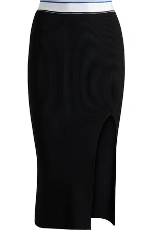 HUGO BOSS Gebreide slim-fit rok met logotailleband