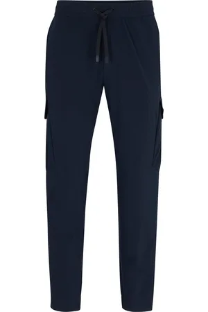 HUGO BOSS Tapered-fit broek van gemakkelijk te strijken stretchpopeline
