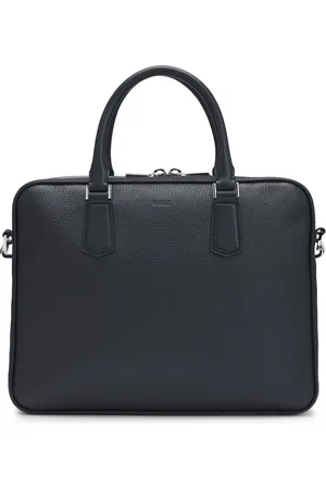 HUGO BOSS Aktetas van Italiaans leer met kenmerkende details