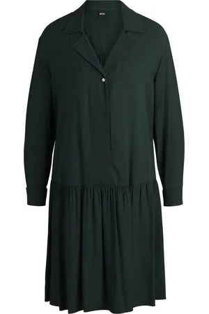 HUGO BOSS Jurk met lagere taille en verstelbare kraag