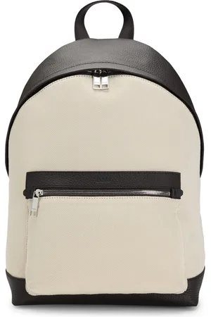 HUGO BOSS Rugtas van canvas met leren details