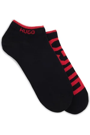 HUGO BOSS Set van twee paar enkelsokken met logo’s van een katoenmix