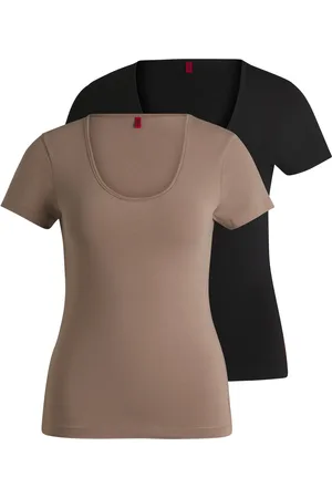 HUGO BOSS Set van twee underwear T-shirts van stretchkatoen met logo’s
