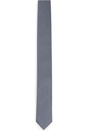 HUGO BOSS Stropdas in jacquard van een zijdemix met geometrisch dessin