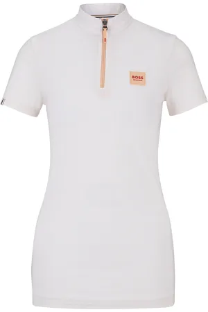 HUGO BOSS Trainingsshirt voor ruiters met halve mouwen in de kleur perzik