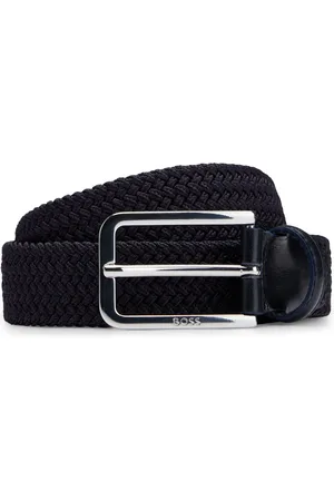 HUGO BOSS Geweven riem met leren delen
