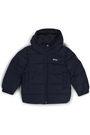 HUGO BOSS Gewatteerde kinderjas met capuchon en logodetails