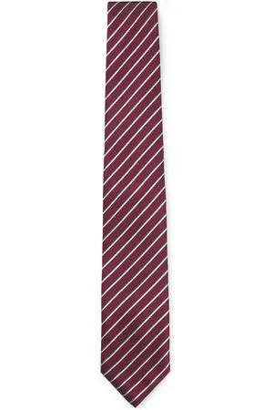 HUGO BOSS Diagonaal gestreepte stropdas van een jacquardgeweven zijdemix