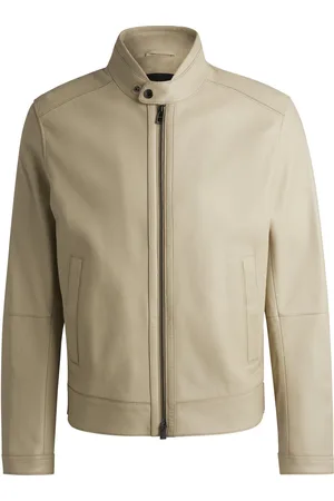 HUGO BOSS BOSS SELECTED BY SHOHEI OHTANI Regular-fit jas van generfd nappaleer