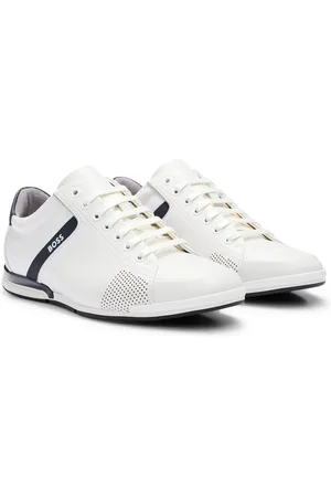 HUGO BOSS Leren sneakers met voering die nare geurtjes neutraliseert