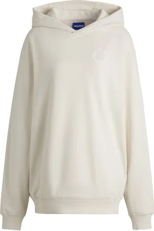 HUGO BOSS Oversized-fit hoodie van katoenen badstof met speelse slogan