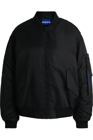 HUGO BOSS Waterafstotend bomberjack met logodetail op ritstrekker