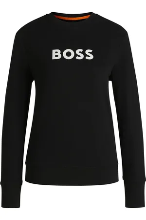 HUGO BOSS Sweatshirt van katoenen badstof met contrastlogo