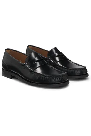 HUGO BOSS Loafers met uitsparing van geborsteld leer
