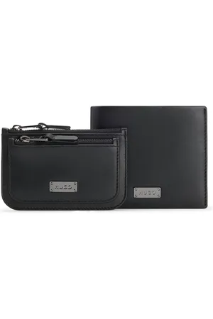 HUGO BOSS Cadeaubox met portemonnee en munttasje van glad leer