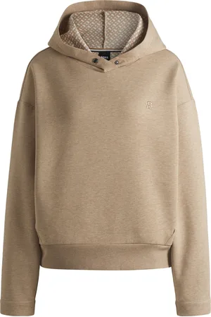 HUGO BOSS Hoodie van een katoenmix met Double B-monogram