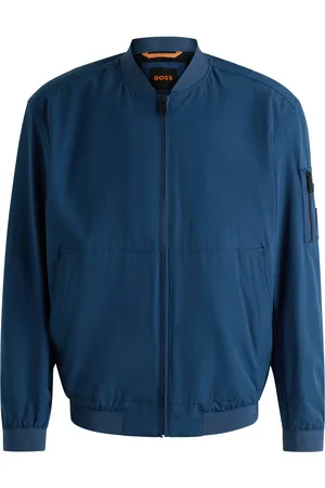 HUGO BOSS Softshell-bomberjack van gekreukt vierzijdig stretchmateriaal
