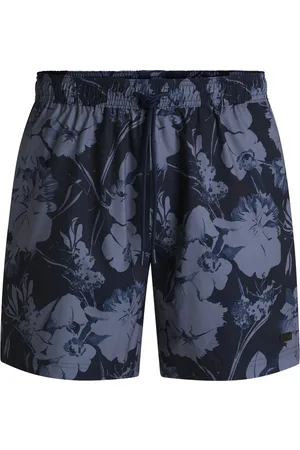 HUGO BOSS Zwemshorts met bloemenprint en zijstreep