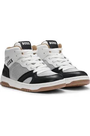 HUGO BOSS Hoge kindersneakers van suède en mesh