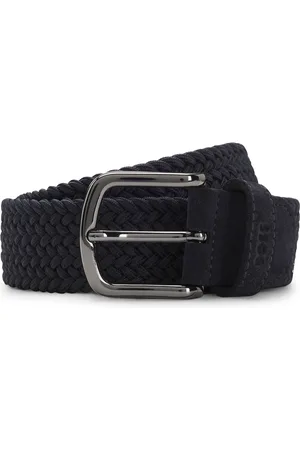 HUGO BOSS Geweven riem met leren details