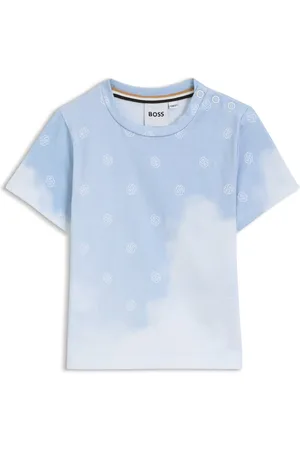 HUGO BOSS Kinder-T-shirt met Double B-monogrammen en wolkenprint