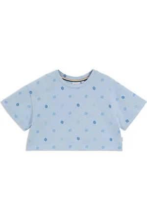 HUGO BOSS Regular-fit kinder-T-shirt van stretchkatoen met Double B-monogrammen