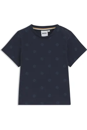 HUGO BOSS Kattoenen T-shirt voor kinderen met Double B-monogrammen over het geheel
