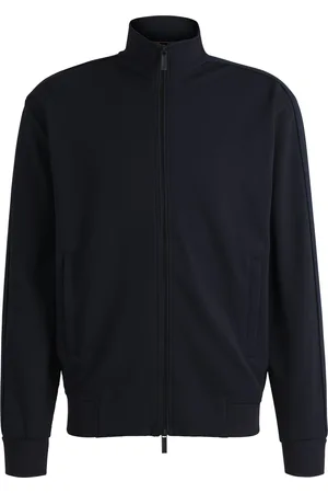 HUGO BOSS BOSS x ASTON MARTIN jersey jas met leren streep met perforaties