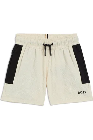HUGO BOSS Kinderzwemshort van seersucker met logoprint