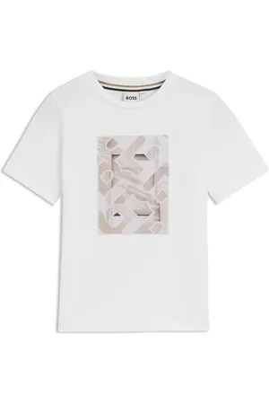 HUGO BOSS Katoenen kinder-T-shirt met monogram