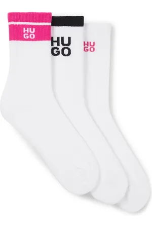 HUGO BOSS Set van drie paar geribde korte sokken met tweedelige logo’s