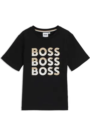 HUGO BOSS T-shirt voor kinderen van katoen met drievoudig logos met kleurverloop