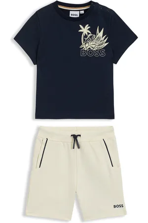 HUGO BOSS Shorts en T-shirt voor kinderen met creatief kunstwerk